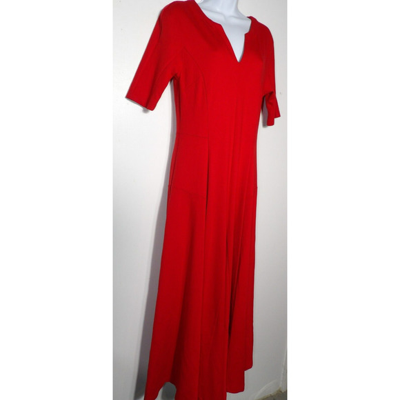 Soft Surroundings Scarletta Maxi Dress Sz 6 Red V Neck A Line EUC - Picture 11 of 13